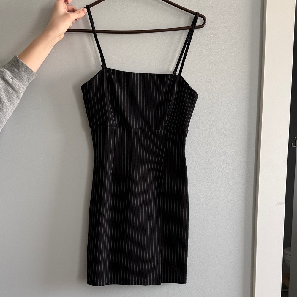 Forever 21 Black Pinstripe Dress